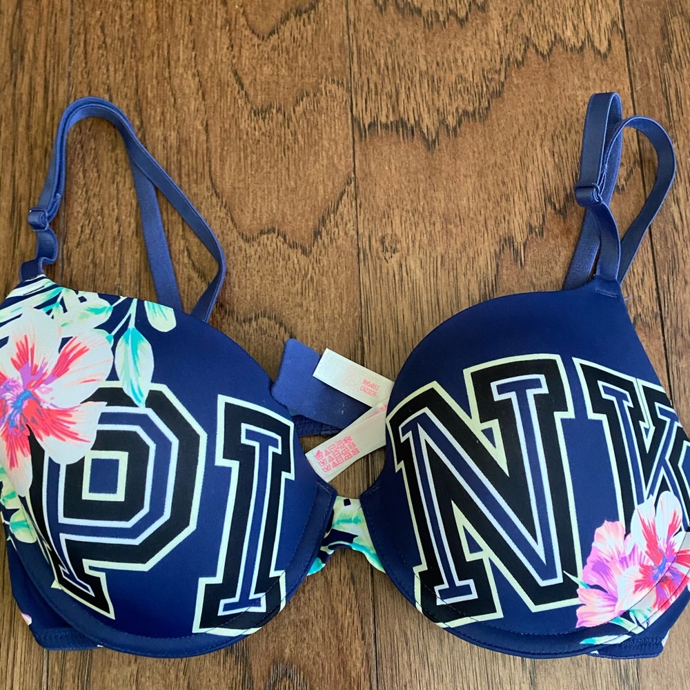pink floral bra
